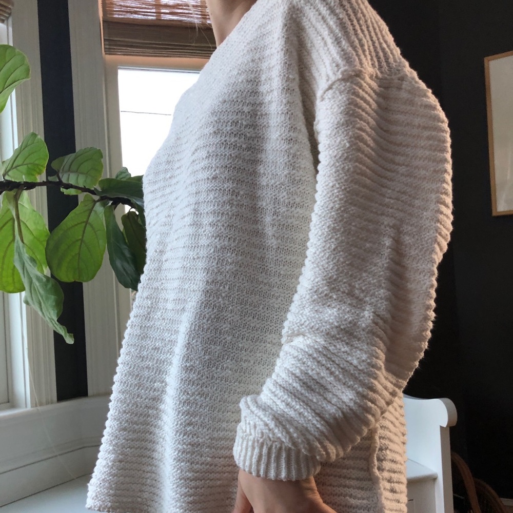 Free People Cream Tunic Sweater